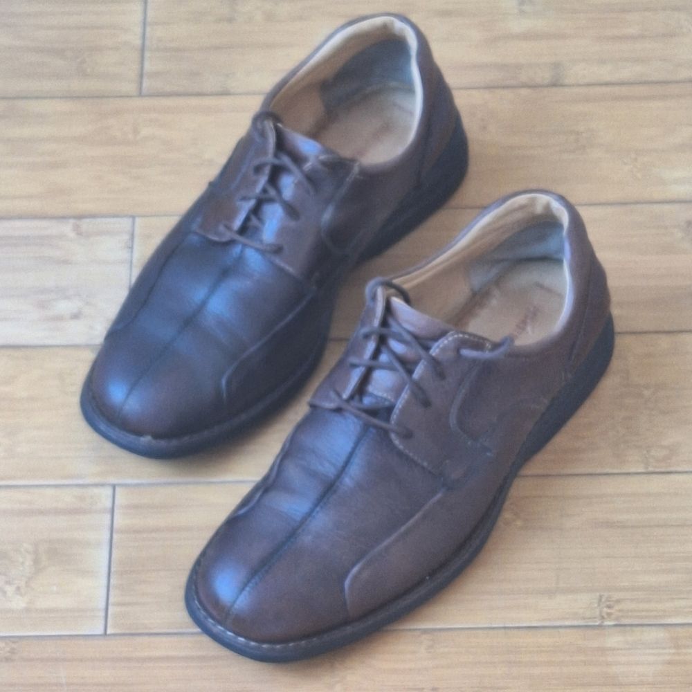JOHNSTON & MURPHY Shuler Bicycle Brown Pebble Lace-up Size 10M Comfort & Style - Picture 2 of 16